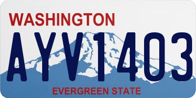 WA license plate AYV1403