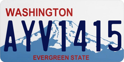 WA license plate AYV1415