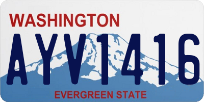 WA license plate AYV1416