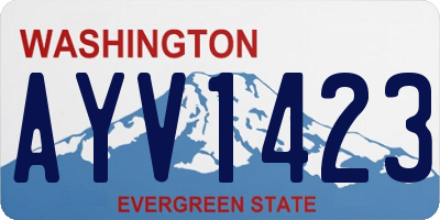 WA license plate AYV1423