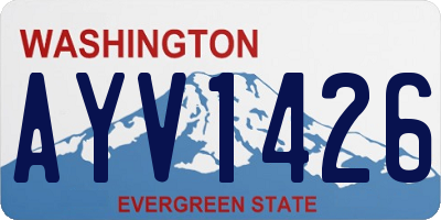 WA license plate AYV1426