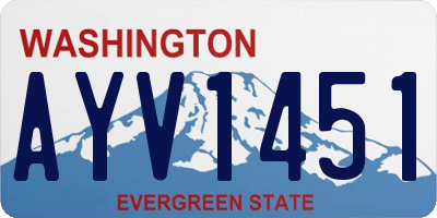WA license plate AYV1451
