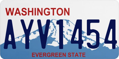 WA license plate AYV1454