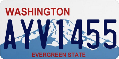 WA license plate AYV1455