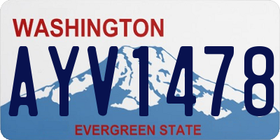 WA license plate AYV1478