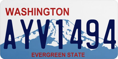 WA license plate AYV1494