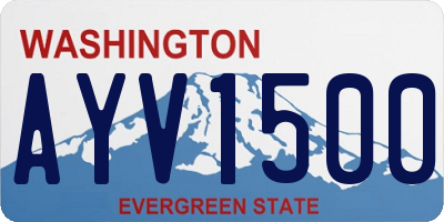 WA license plate AYV1500