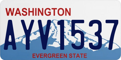 WA license plate AYV1537