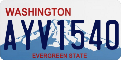 WA license plate AYV1540