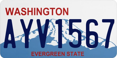 WA license plate AYV1567