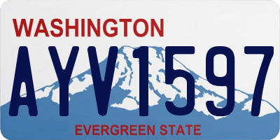 WA license plate AYV1597
