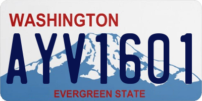 WA license plate AYV1601