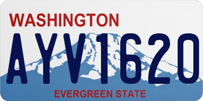 WA license plate AYV1620