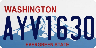 WA license plate AYV1630