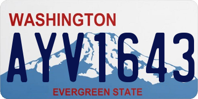 WA license plate AYV1643