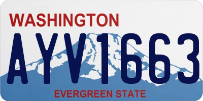 WA license plate AYV1663