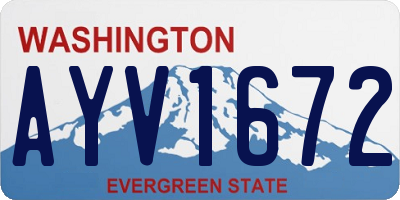 WA license plate AYV1672