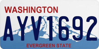 WA license plate AYV1692
