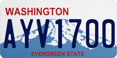 WA license plate AYV1700
