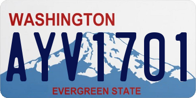 WA license plate AYV1701
