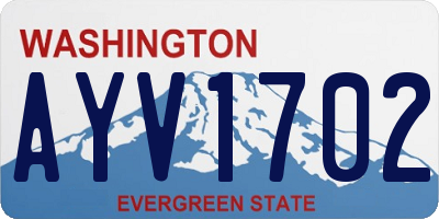 WA license plate AYV1702