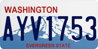 WA license plate AYV1753