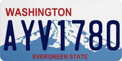 WA license plate AYV1780