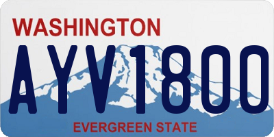 WA license plate AYV1800