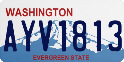 WA license plate AYV1813