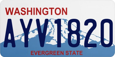WA license plate AYV1820