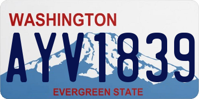 WA license plate AYV1839