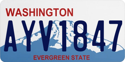 WA license plate AYV1847