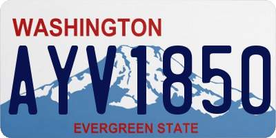 WA license plate AYV1850