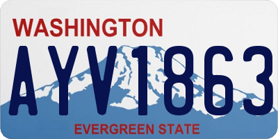 WA license plate AYV1863