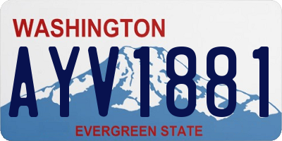 WA license plate AYV1881