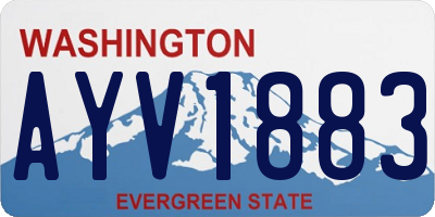 WA license plate AYV1883