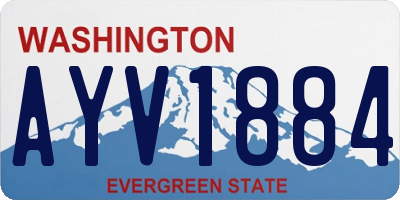 WA license plate AYV1884