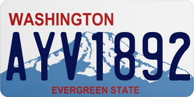 WA license plate AYV1892