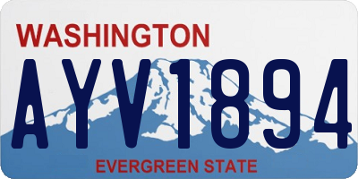 WA license plate AYV1894