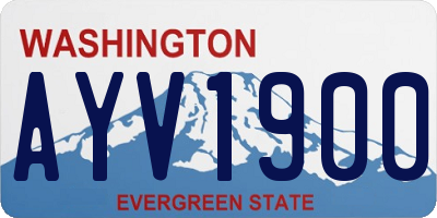WA license plate AYV1900