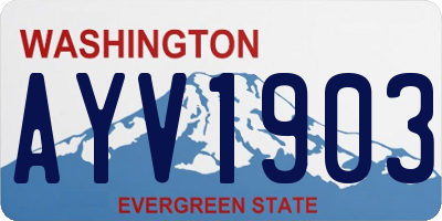 WA license plate AYV1903