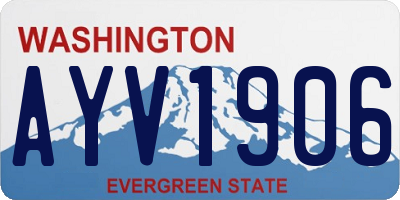 WA license plate AYV1906