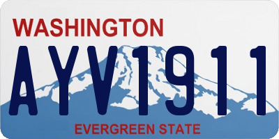 WA license plate AYV1911