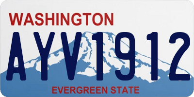 WA license plate AYV1912