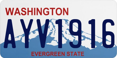 WA license plate AYV1916