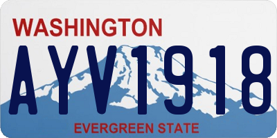 WA license plate AYV1918