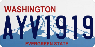 WA license plate AYV1919