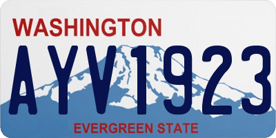 WA license plate AYV1923