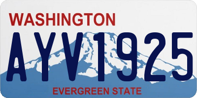 WA license plate AYV1925