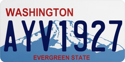 WA license plate AYV1927